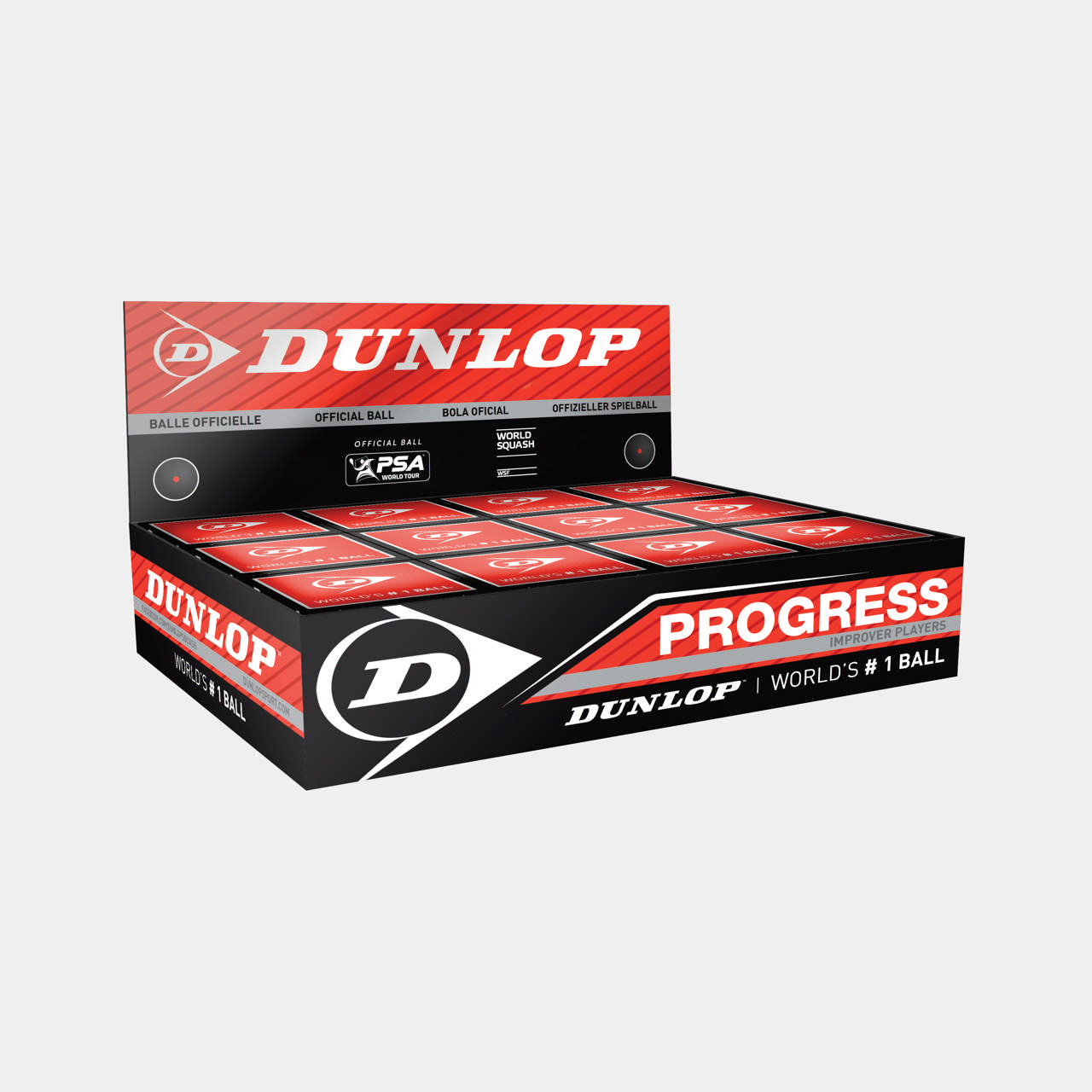 Progress Squash Ball 12pcs - single red dot