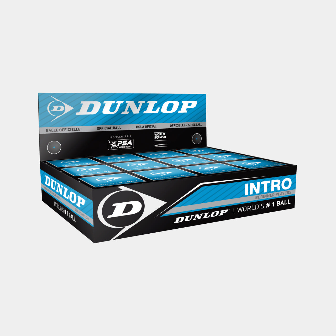 Intro Squash Ball 12pcs - single blue dot
