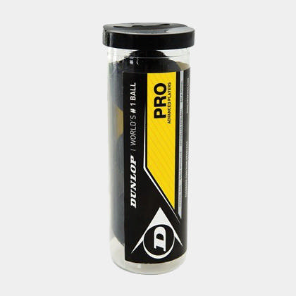 Pro Squash Ball 3 Ball Tube - double Yellow dot