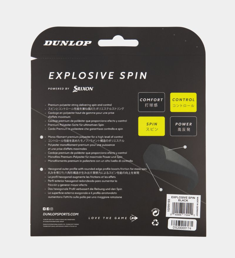 Tennissaite DUNLOP Explosive Spin 1,25 mm Spin & Control 